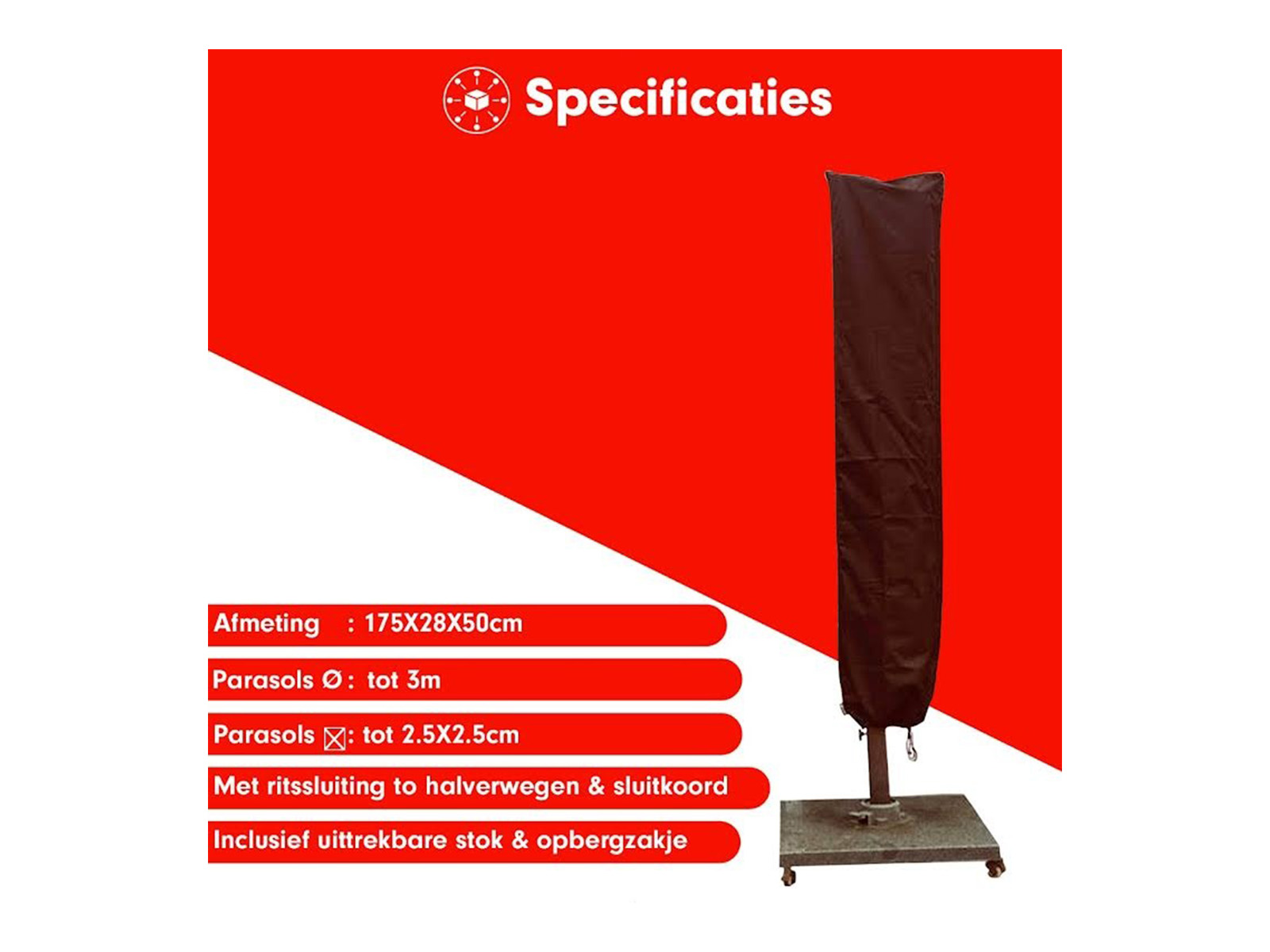 CUHOC Red Label 175x28x50 Parasolhoes