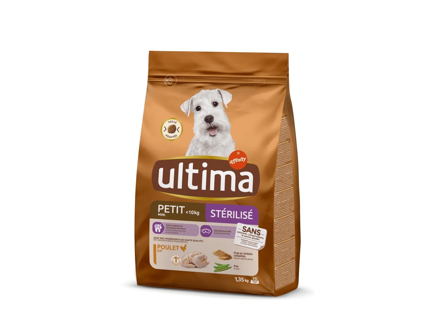 RAÇÃO CÃO MINI ULTIMA ESTERILIZADO 1.35KG