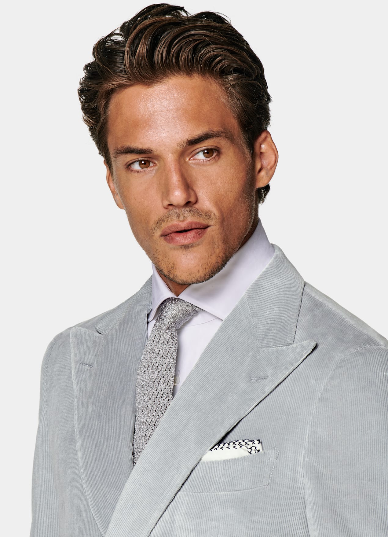 Costume Havana coupe Tailored gris clair