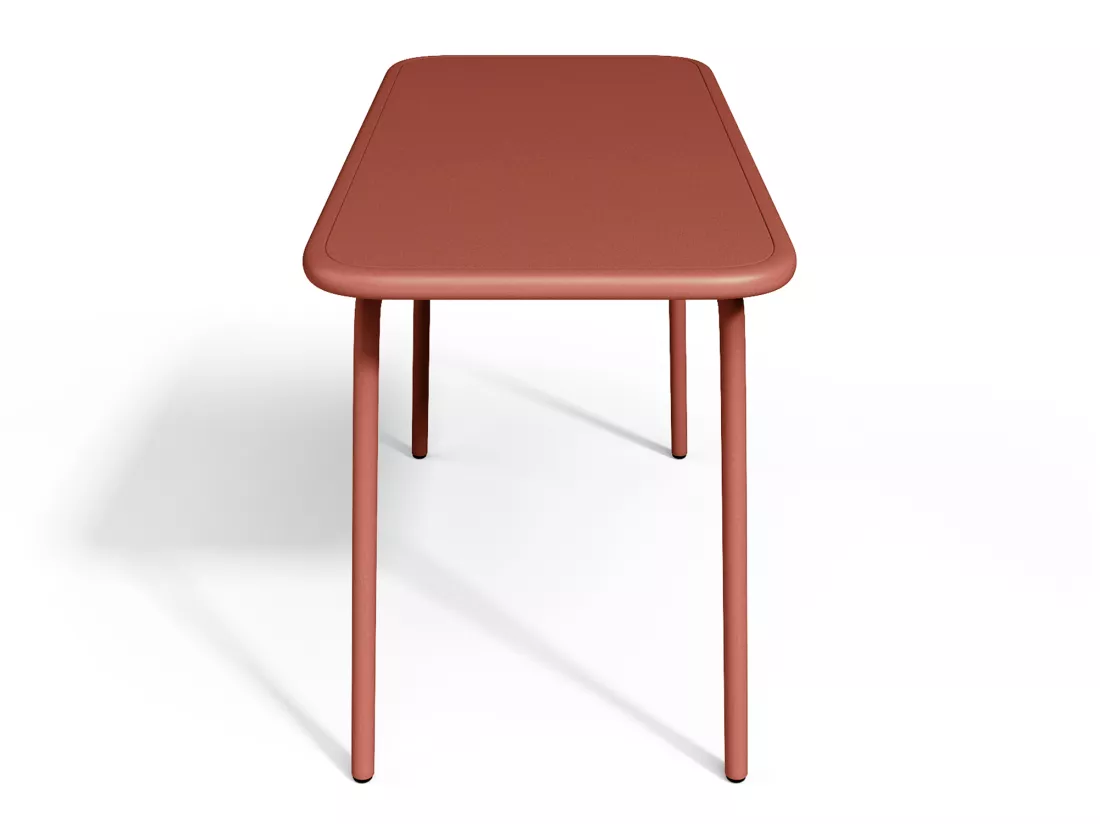 Salle à manger de jardin pour enfants en métal - une table et 4 chaises empilables - Terracotta - POPAYAN de MYLIA