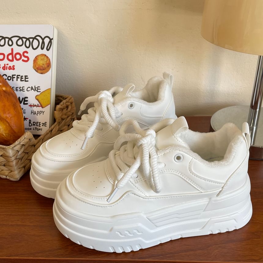 Asterisk - Effen platform sneakers