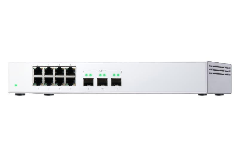 Switch QSW-308S 11 Port<br>10GbE-Switch der Einstiegsklasse mit 10G SFP+-Glasfaser und Gigabit-Ethernet