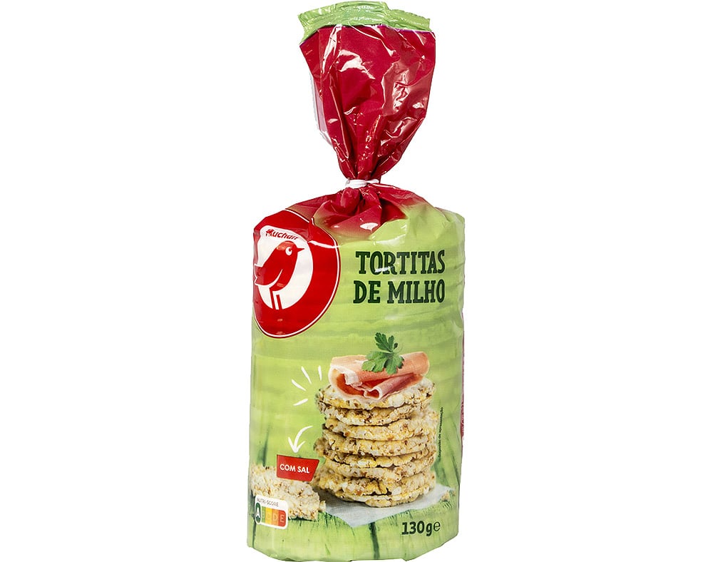 TORTITAS AUCHAN MILHO COM SAL 130G