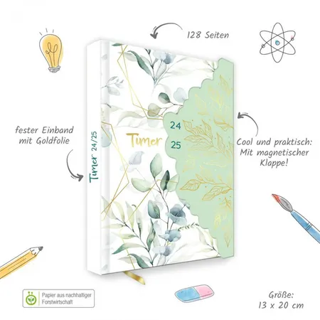Trötsch Schülerkalender Klappe GARDENDREAM 24/25