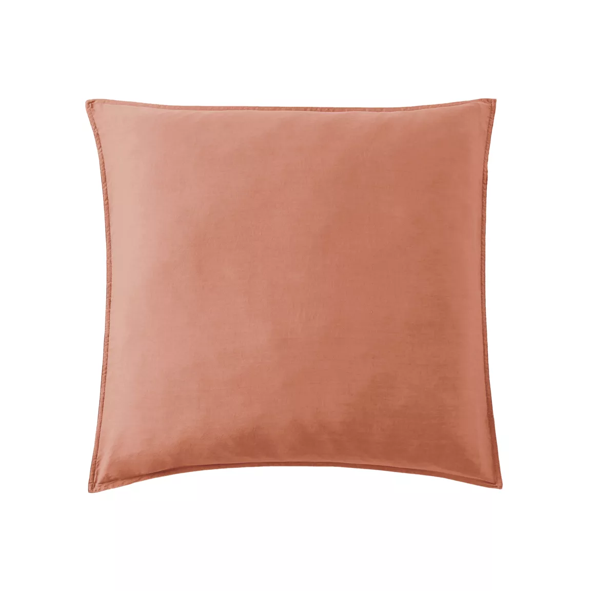 Taie d'oreiller carrée lyocell Tencel™ lavé (63 x 63 cm) Olivia Terracotta