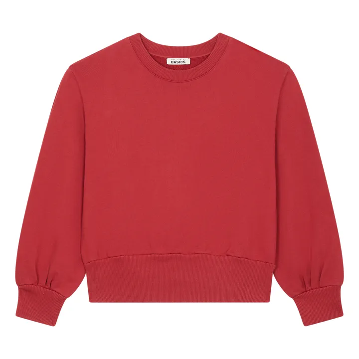SMALLABLE BASICS Sweat Femme Boxy Molleton Bio | Rouge cerise