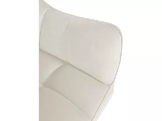 chaises avec accoudoirs - Velours & Acier inoxydable - Crème - Swing