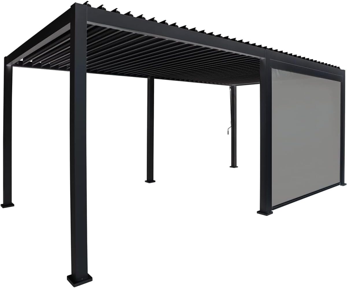 Green Spirit Pergola Sonnenrollo Mirador für 3m Pergola Classic & Deluxe - Anthrazit, Windschutz, Sonnenschutz, Sichtschutz Paneel