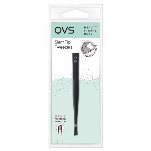 QVS Pinças para Depilar Aço Inoxidável Preto