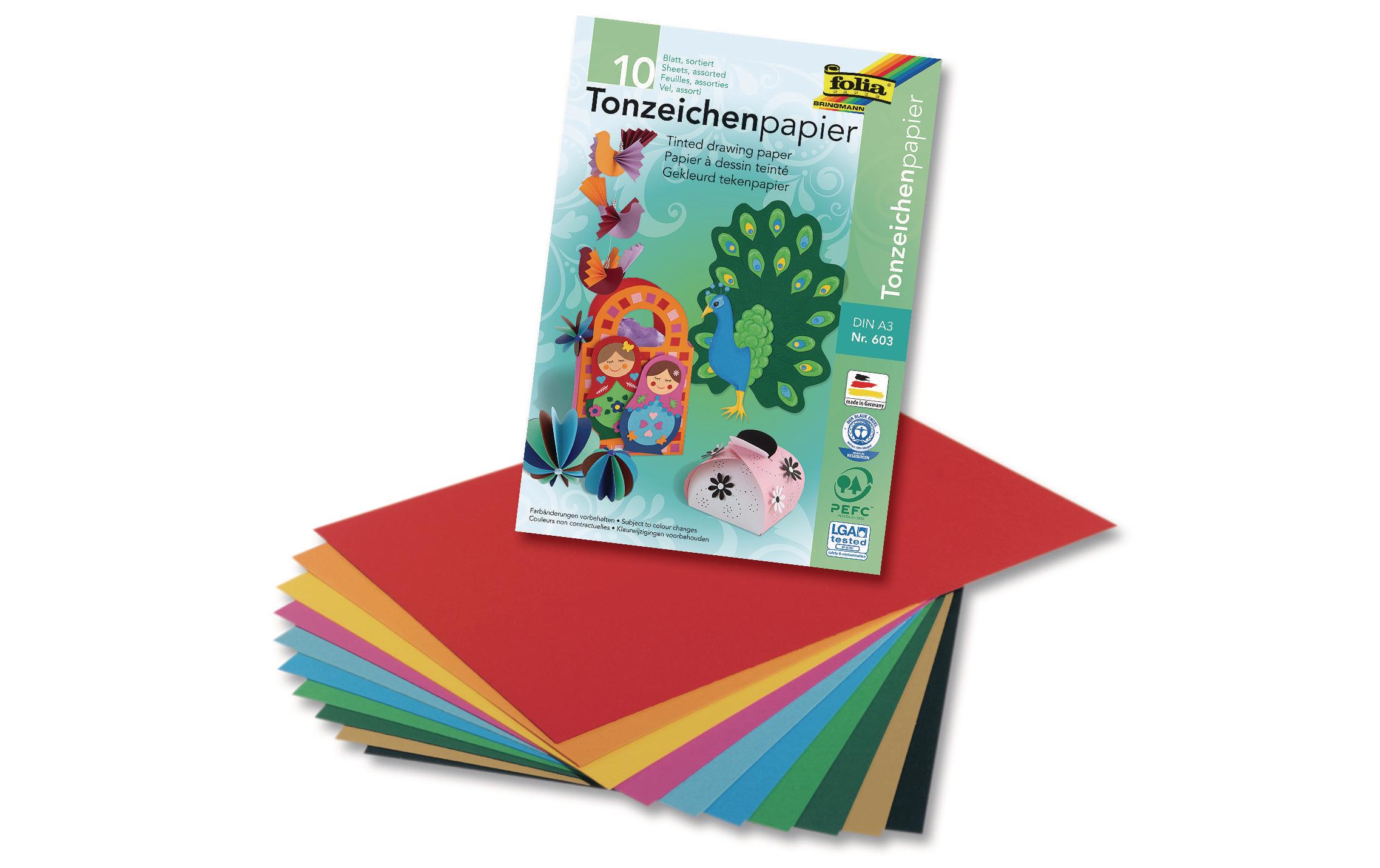 Tonzeichenpapier A3 MehrfarbigTonzeichenpapier