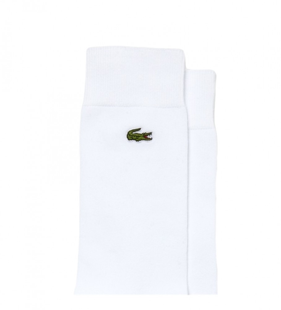 Meias brancas Lacoste até o joelho