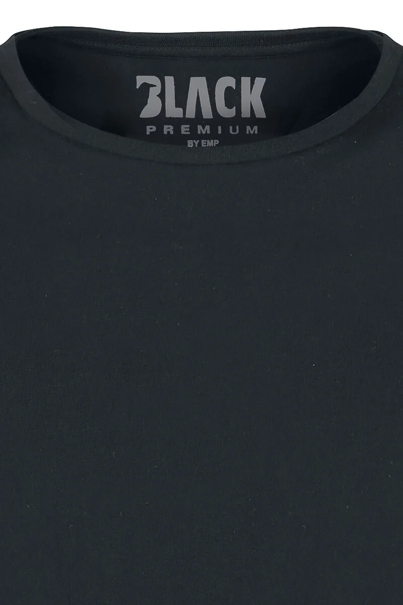 Lot De Deux Hauts Noirs Manches-Longues Ras-Du-COu & Col En V | Black Premium by EMP T-shirt manches longues
