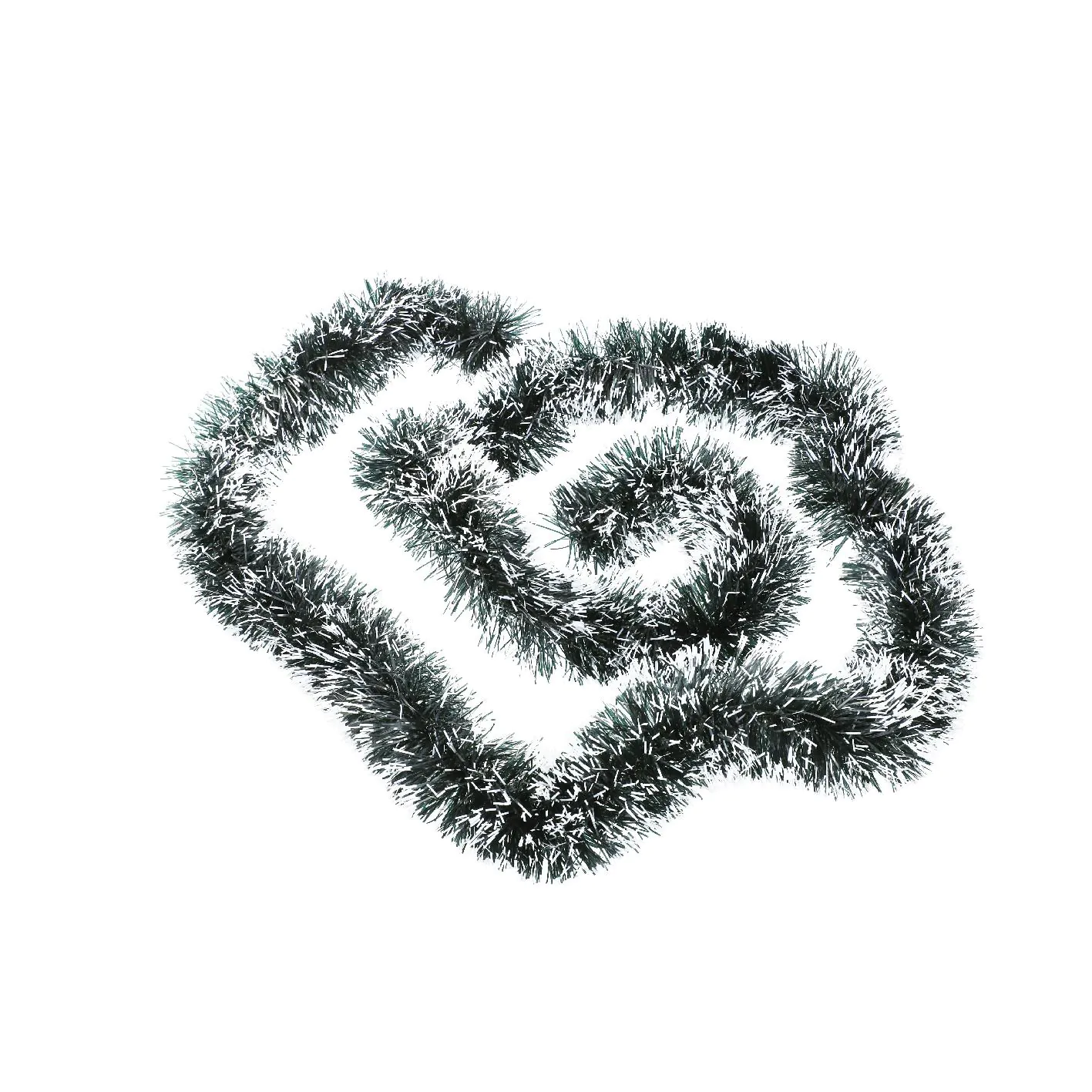 Tinsel-Girlande, grün/weiß, 2 m