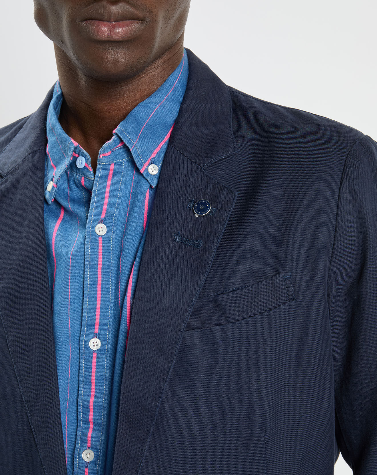 Scotch & Soda Blazer en Lin mélangé Slim Fit bleu marine