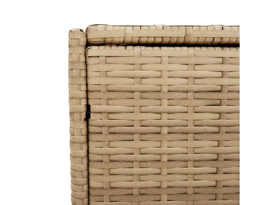 Boîte de rangement de jardin et roues mélange beige 283L rotin