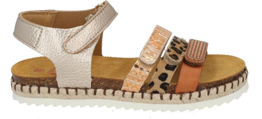 Develab sandalen goud panterprint