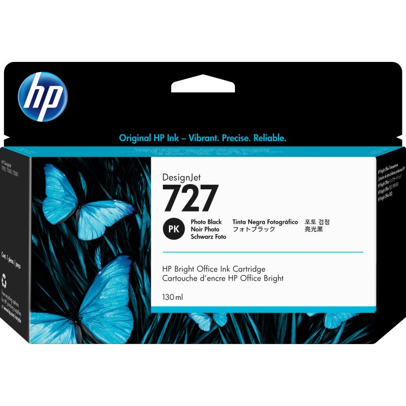 HP 727 cartouche d'encre DesignJet noire photo, 130 ml