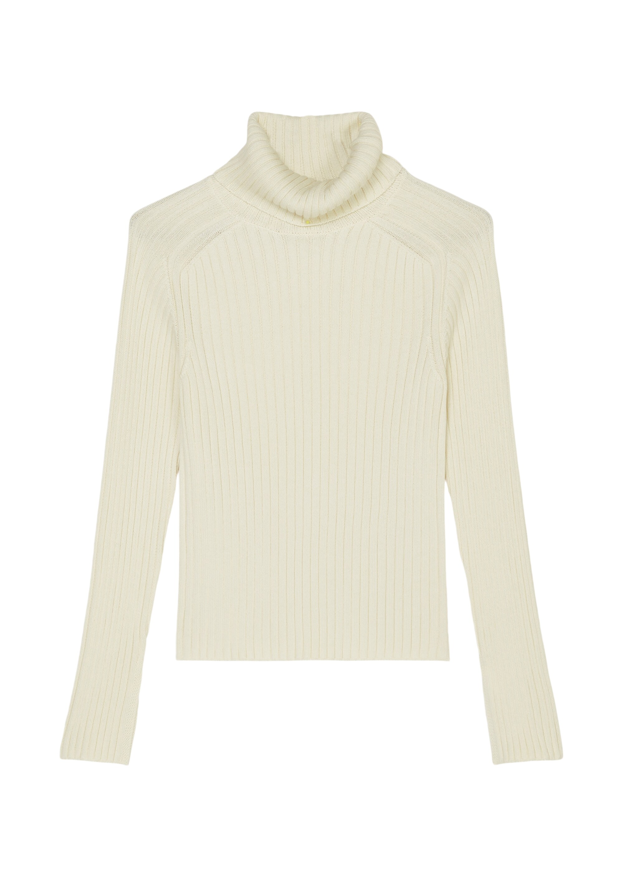 Gerippter Rollkragenpullover slim aus Organic Cotton
