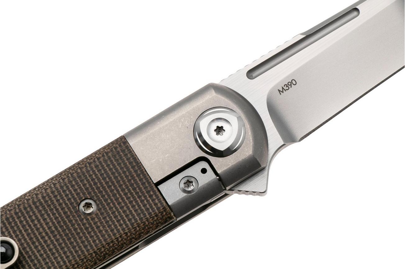 Liong Mah Tanto One, Bead Blasted M390, Green Micarta Titanium, zakmes