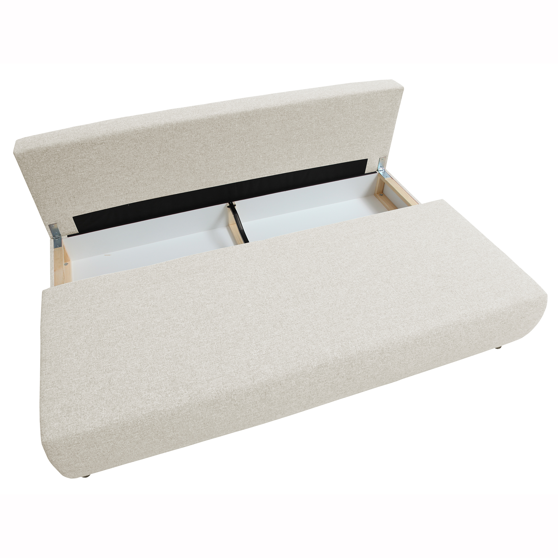Schlafsofa - creme - mit Staukasten - 192 cm