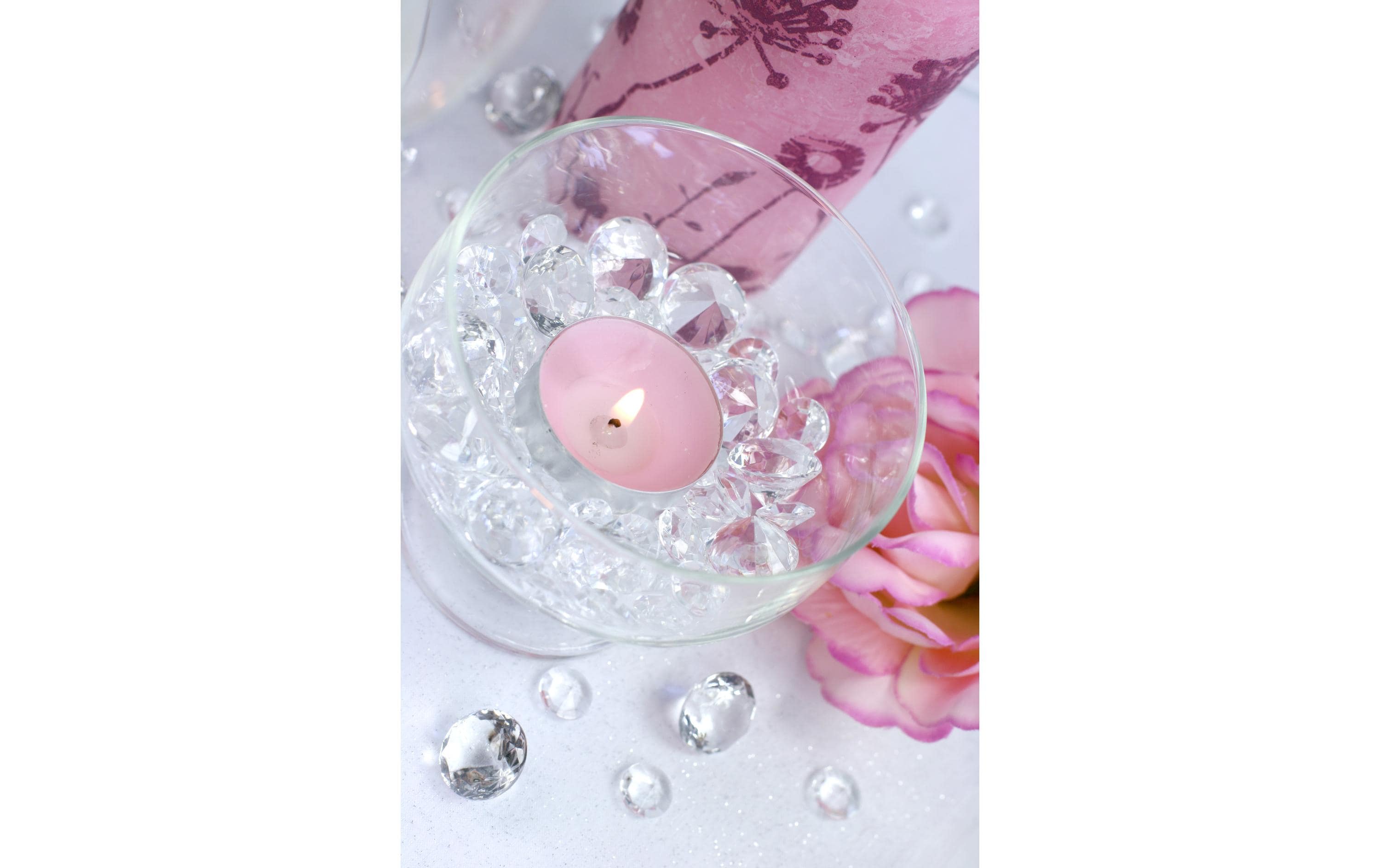 Streudeko Diamanten 2 cm, 10 Stück, TransparentStreudiamanten für den gedeckten Tisch an der Hochzeit und Festen wie Geburtstagspartys, Babyshower, Weihnachten oder Silvester