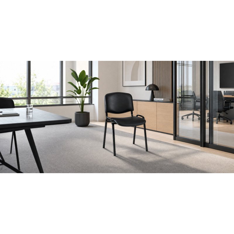 Chaise CONFÉRENCE - vinyle pieds noir
