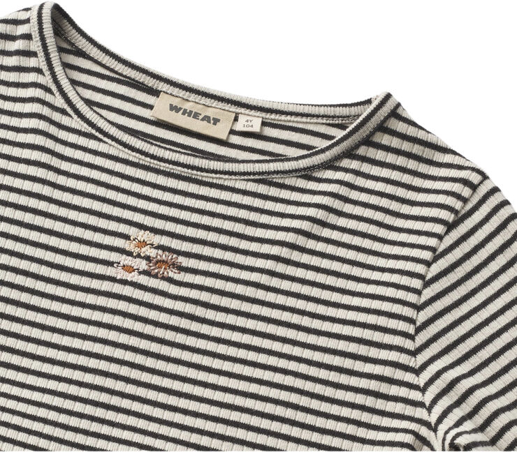 Wheat Jersey Kjole Sessa Black stripe