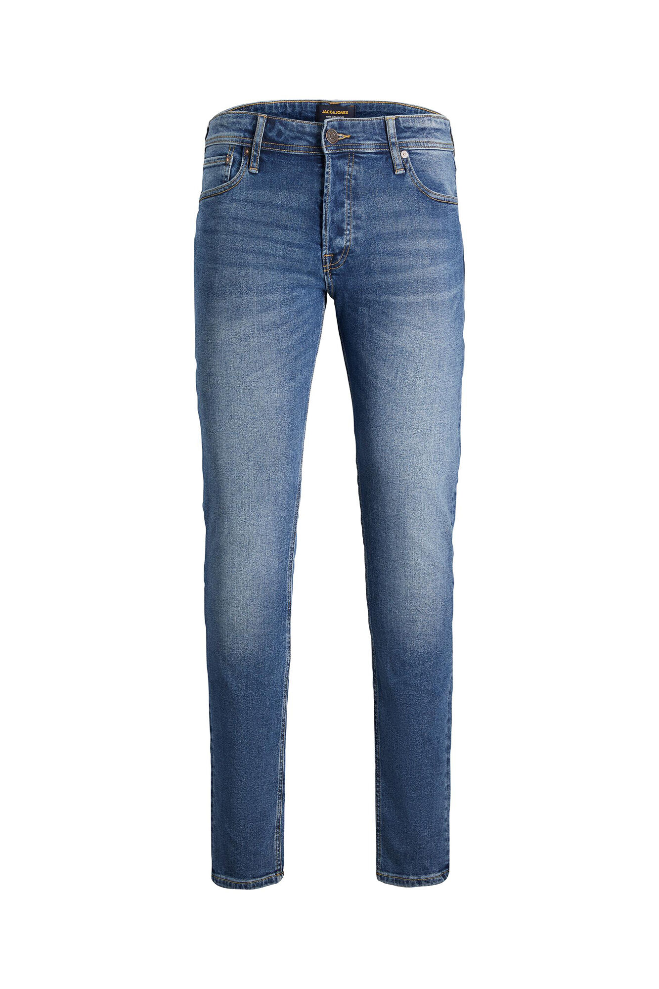 Calça jeans slim fit afunilada - azul médio
