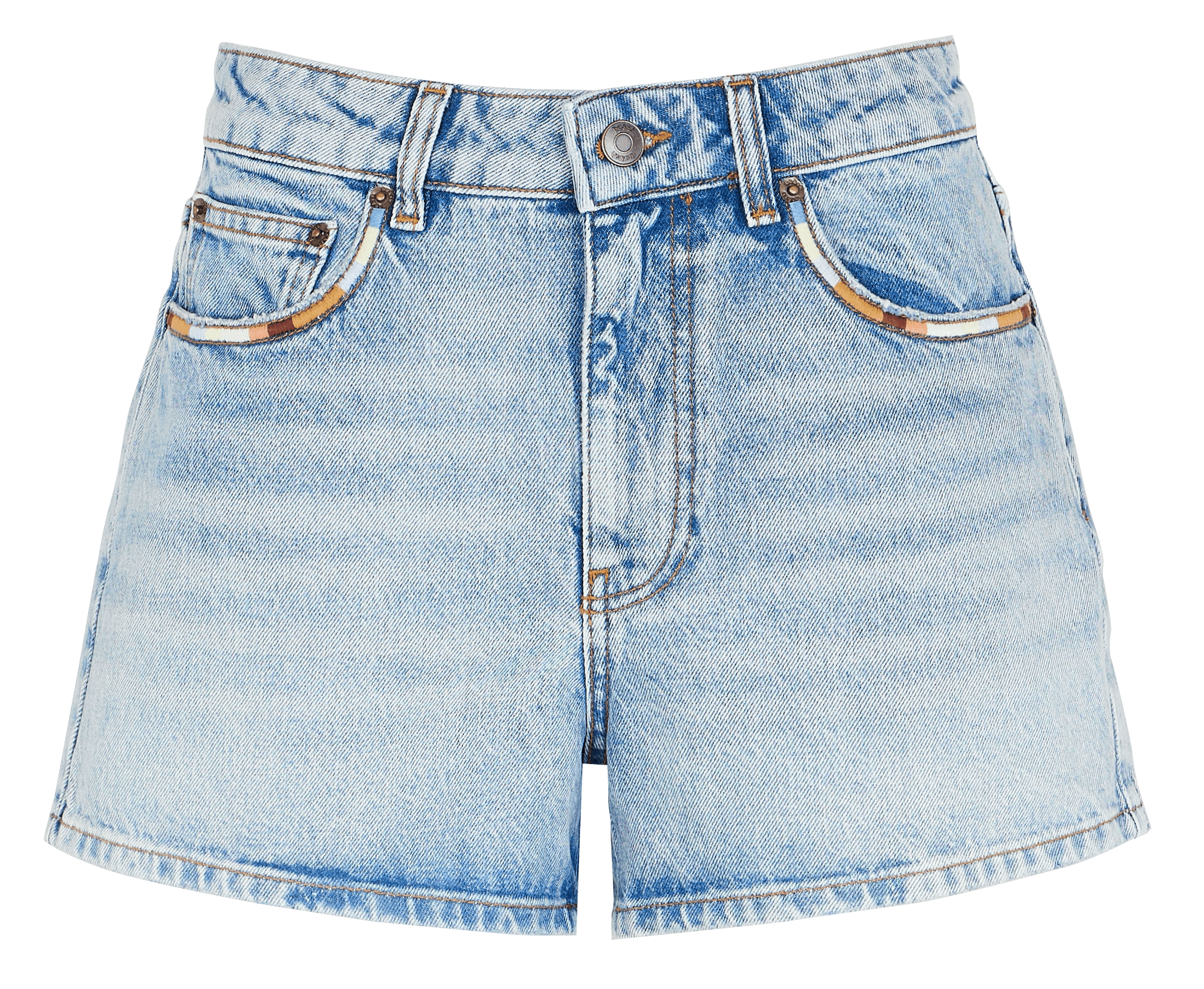 FEGOR - Short droit en coton | Bleu