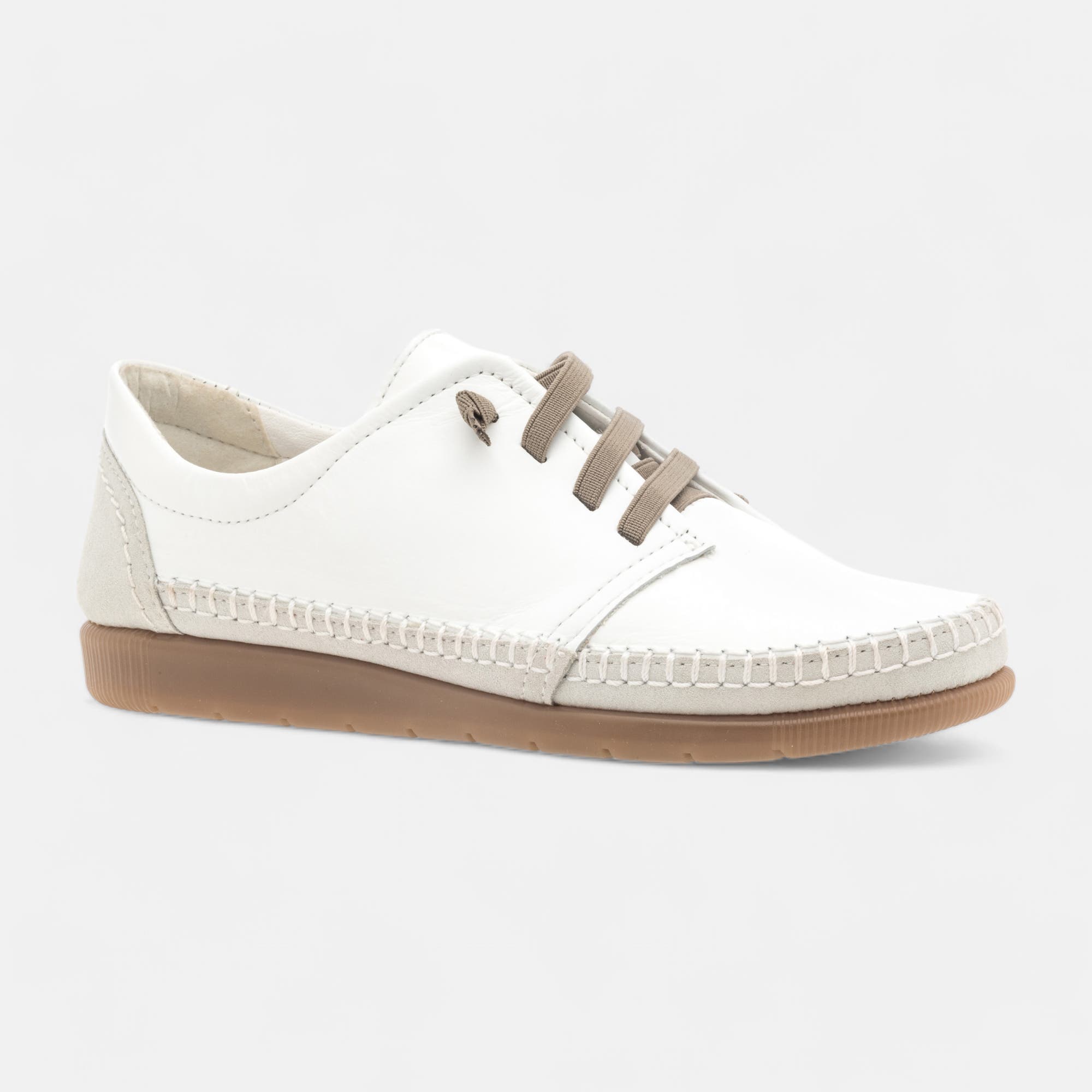 Baskets basses Femme en cuir blanc