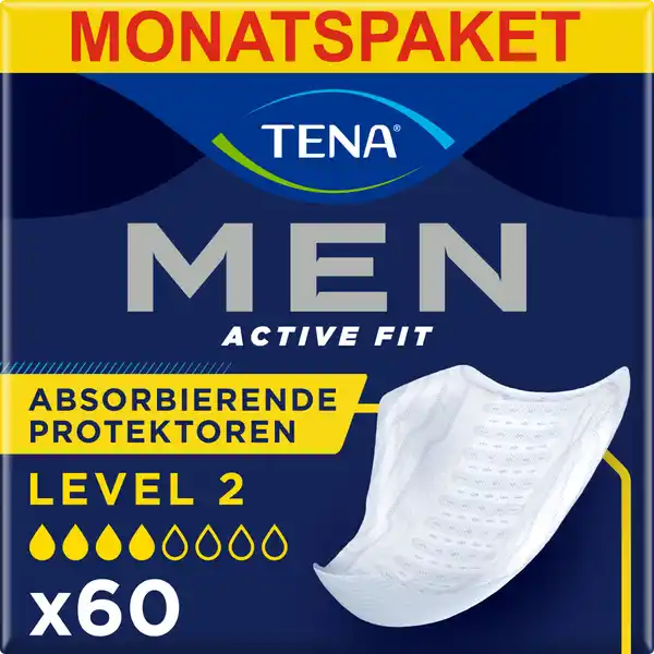 Men Active Fit Absorbierende Protektoren Einlagen Level 2 Monatspaket