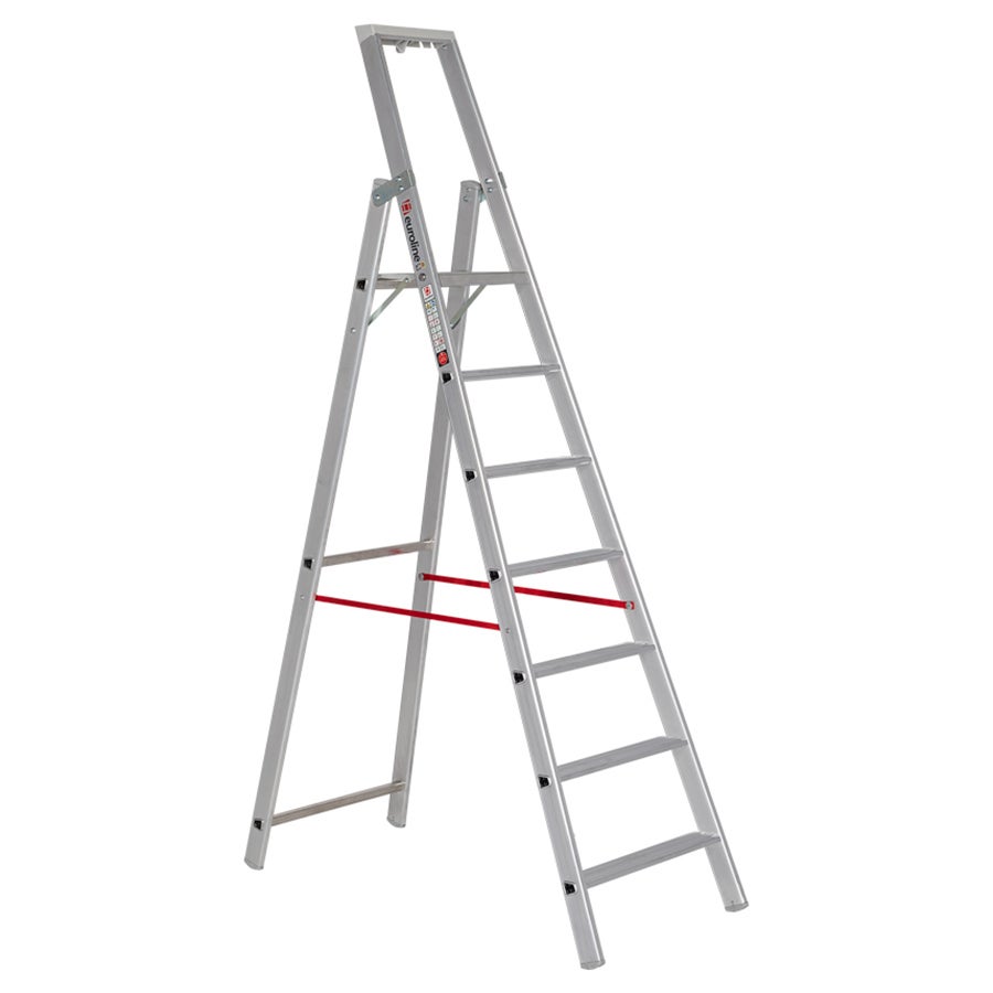 Euroline 22577 Trapladder met veiligheidsbrug, 7 treden