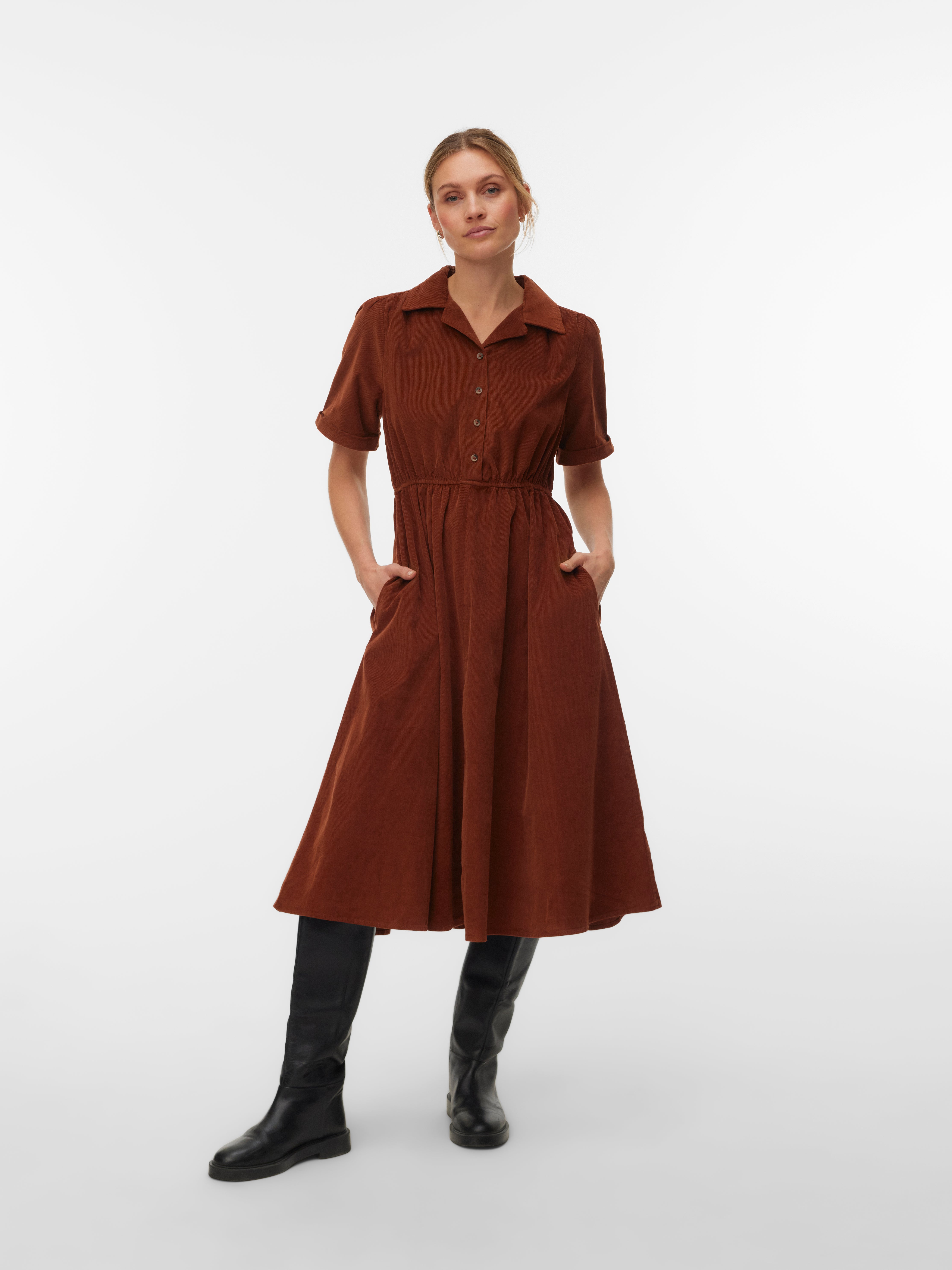 VMRAY Corduroy Midi-jurk