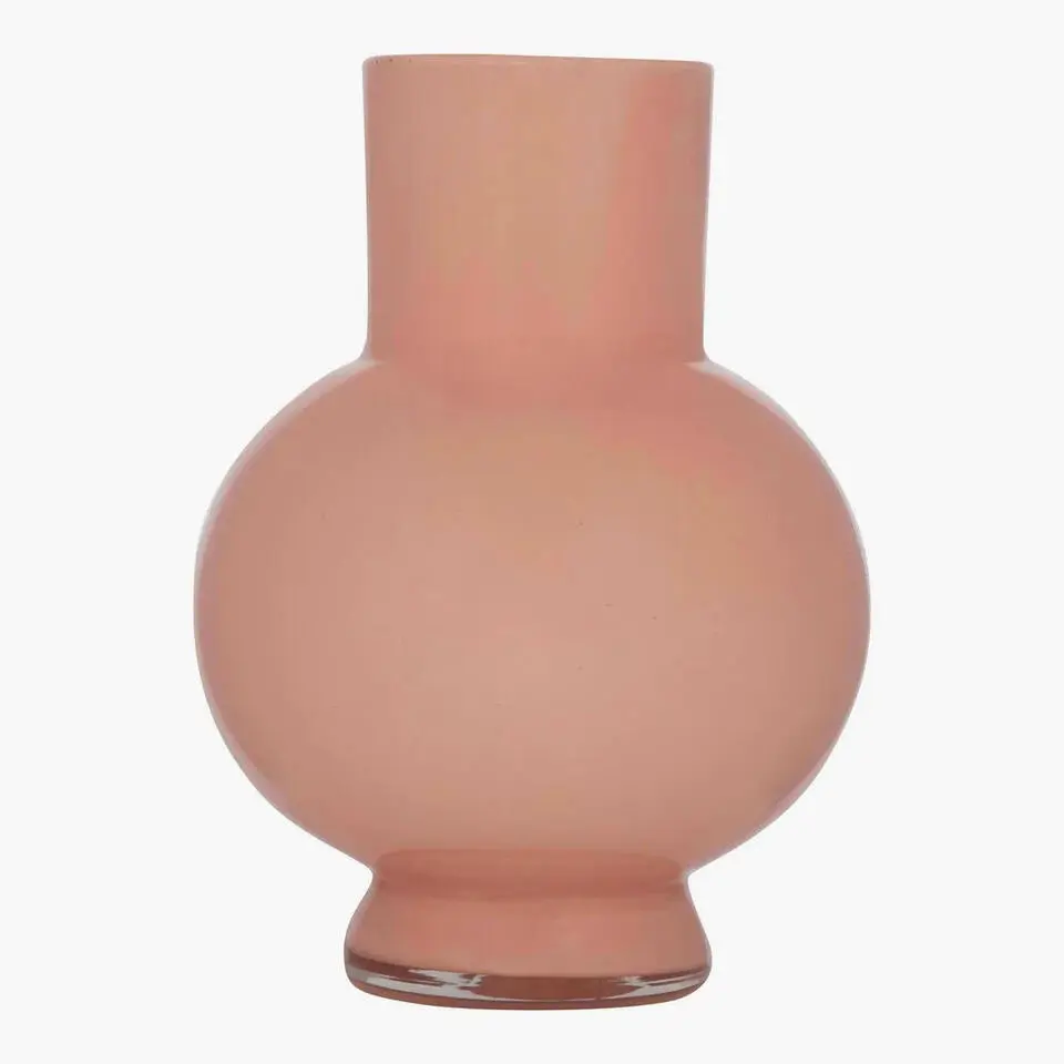 Hakbijl Glass Bloemenvaas Deborah - Roze - glas - D20 x H 26 cm