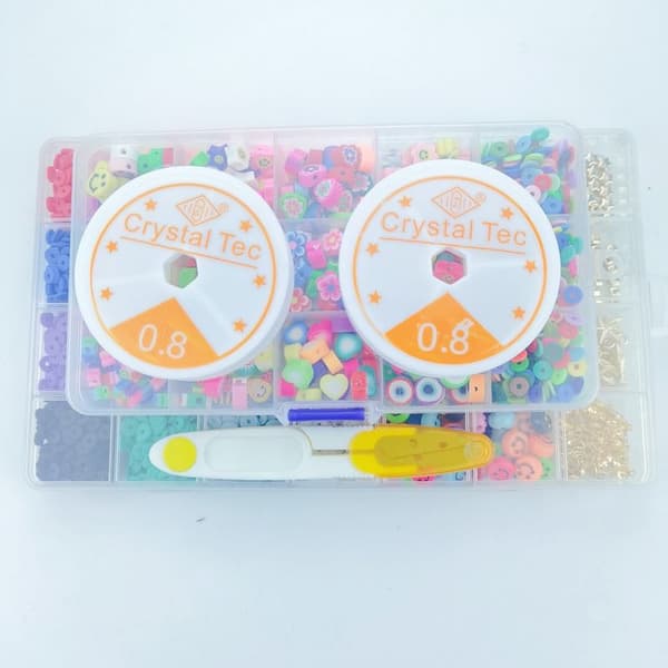 Clay Beads / Heishi Beads Fimo Kit - KREA DIY Smykkesett med forskjellige perler - 4500 stk