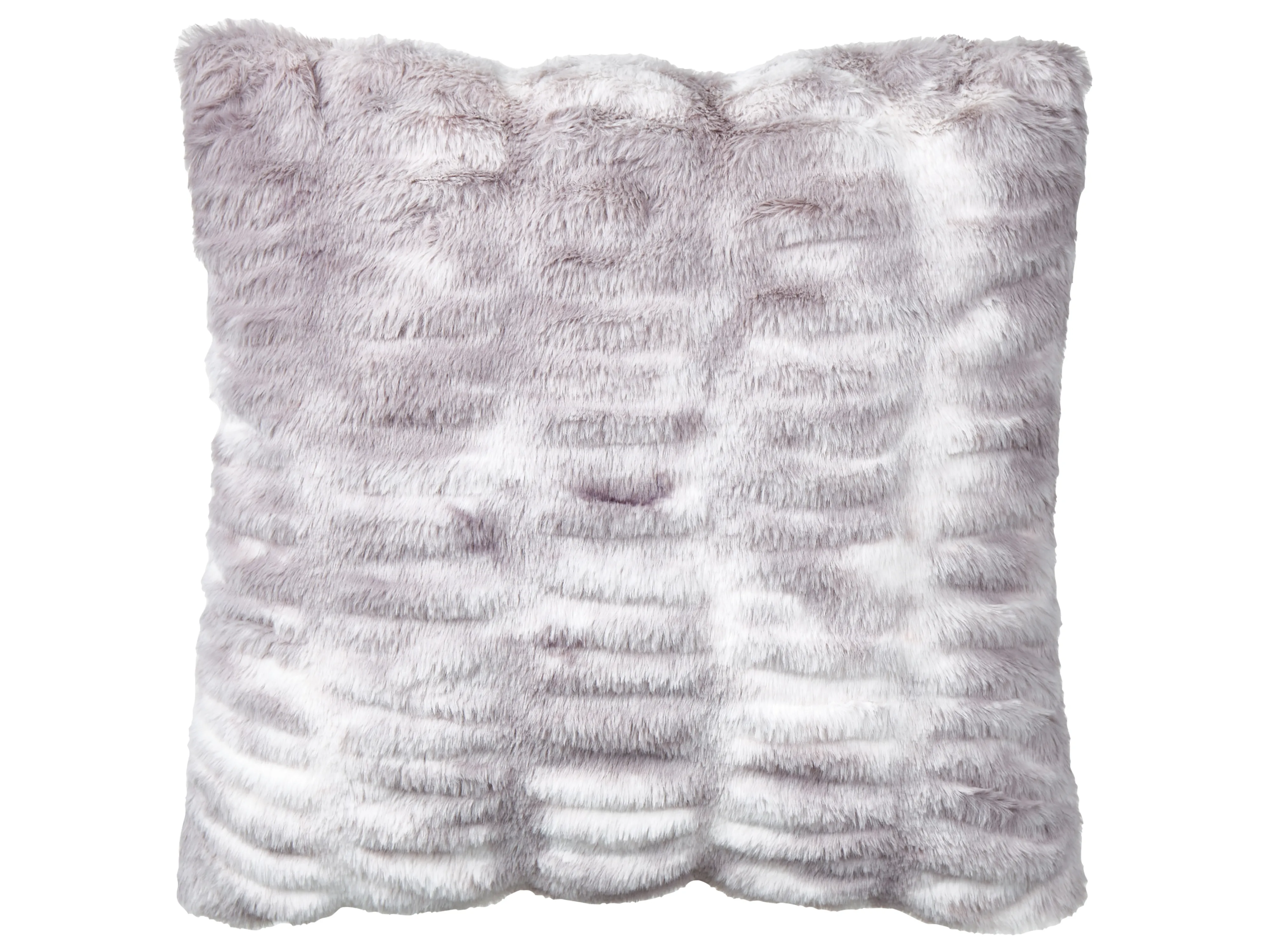 Set van 2 sierkussens MACODES Nepbont 45 x 45 cm Lichtgrijs effen