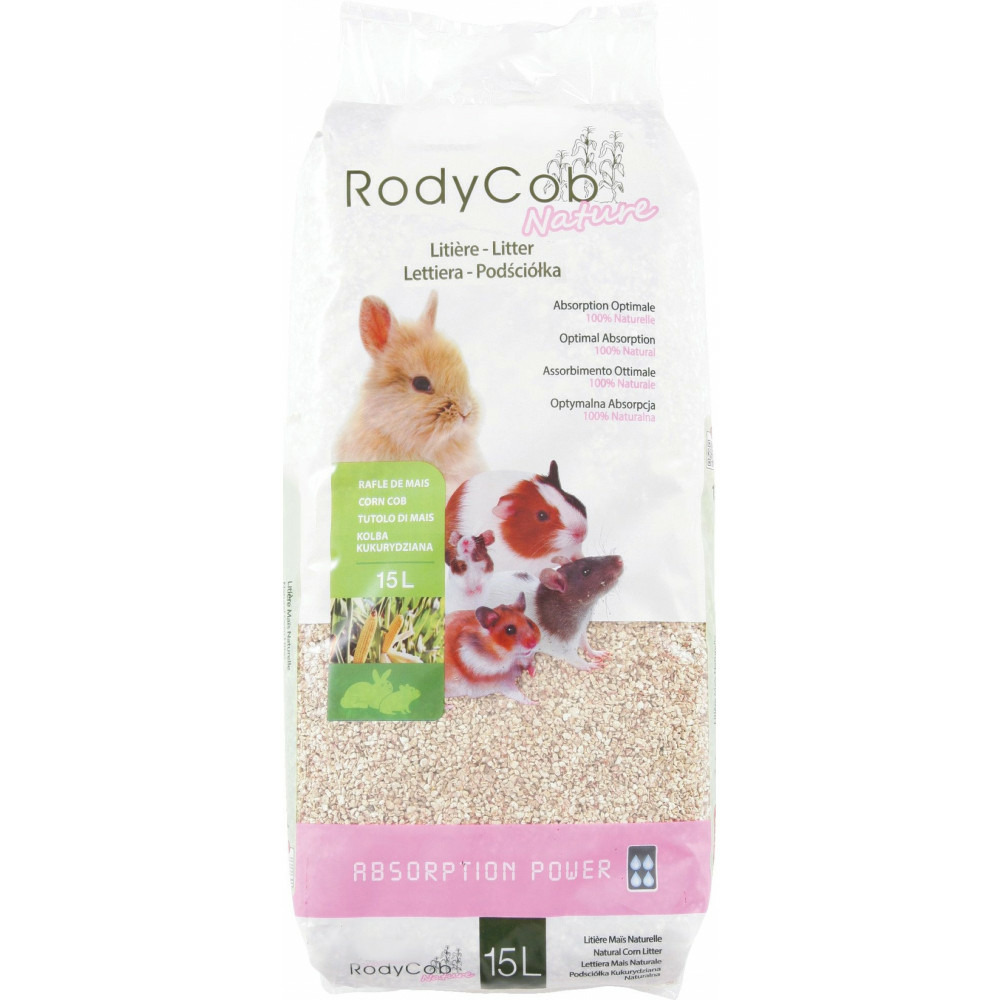 Litière rodycob nature 15 litres 4.38 kg, pour rongeur