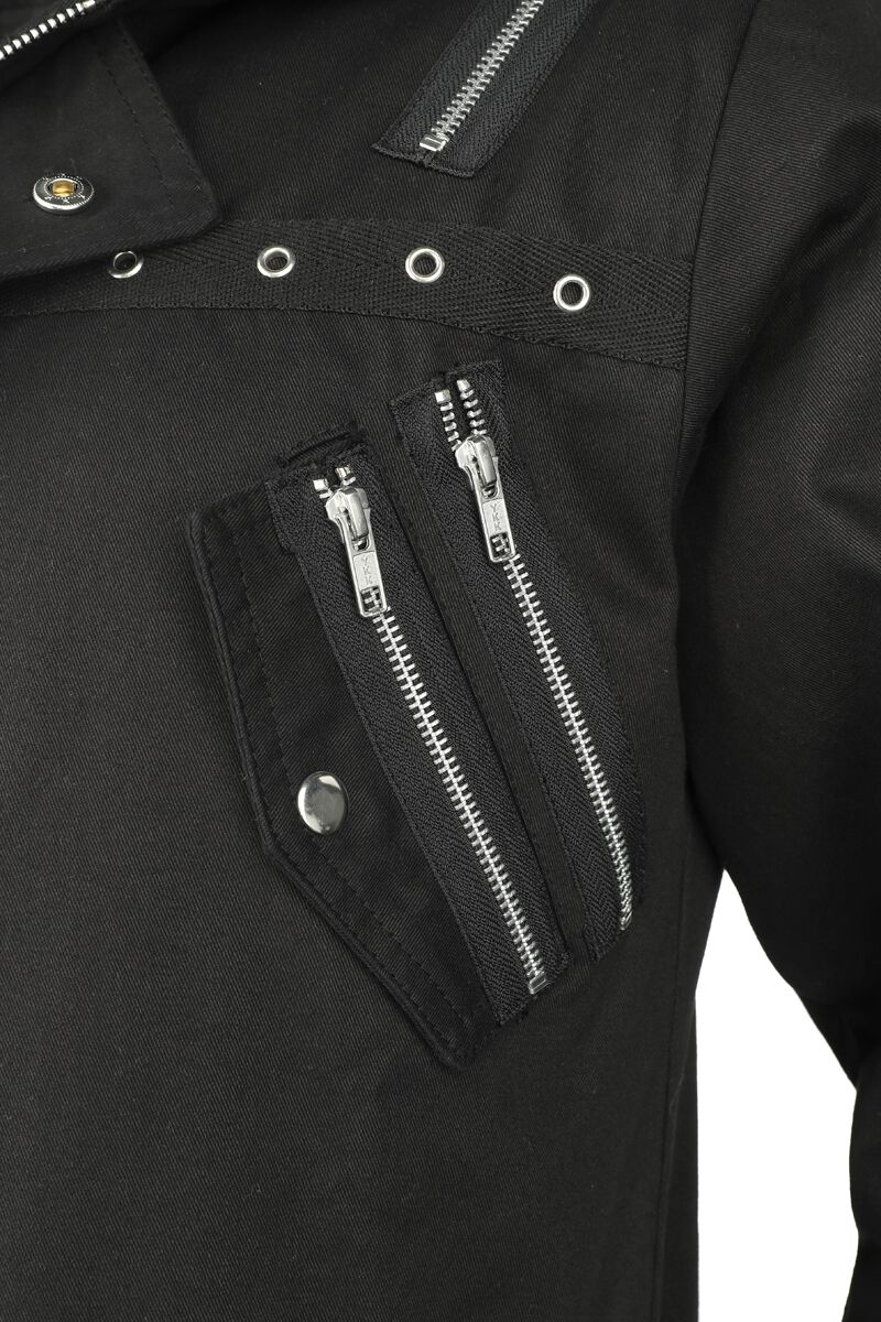 Manteau avec détails fermetire Éclair | Gothicana by EMP Manteau court