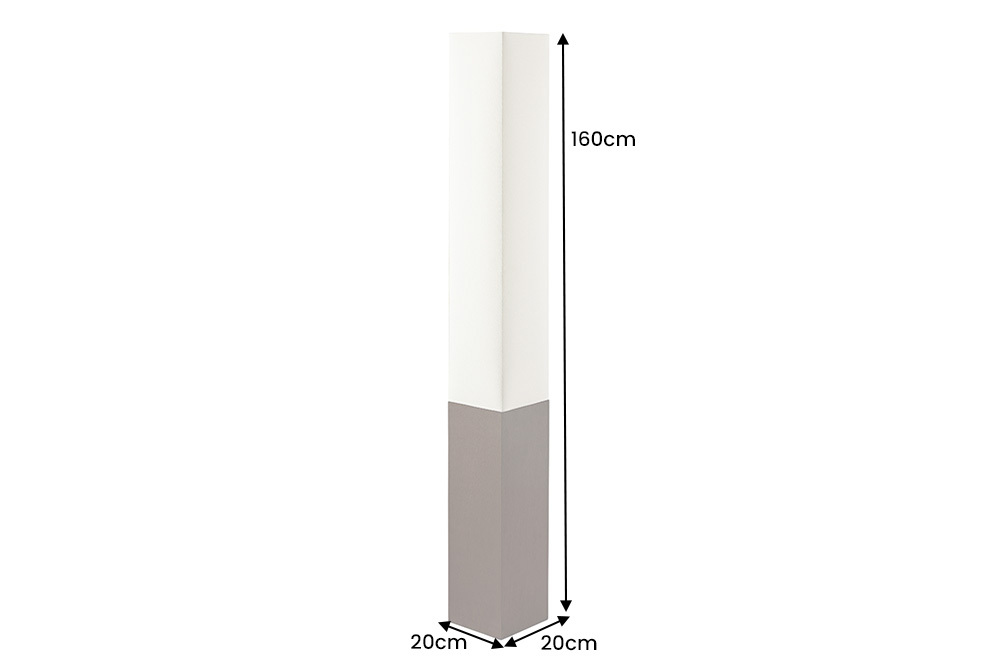 Stilvolle Stehlampe PARIS CLASSIC 160cm weißer Stoffschirm dunkelbrauner Fuß