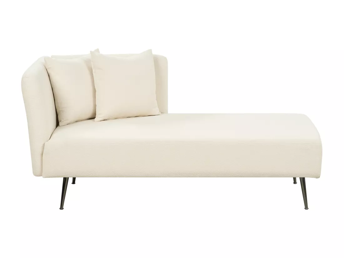 Chaise longue côté droite bouclé blanc RIOM