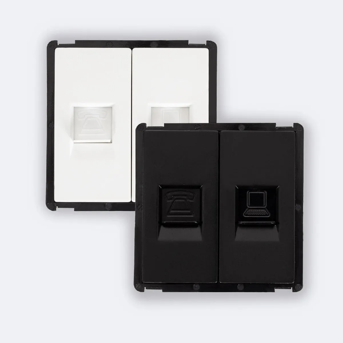 Ledkia Prise Internet RJ45 CAT 6 + RJ11 Blanc