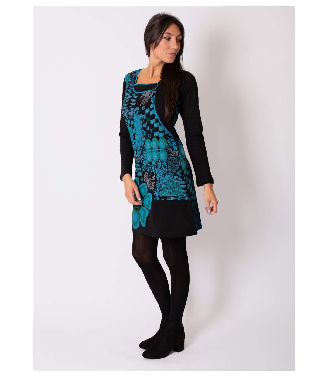 Robe en coton à empiècements VICTORIA ethnique Coton Du Monde