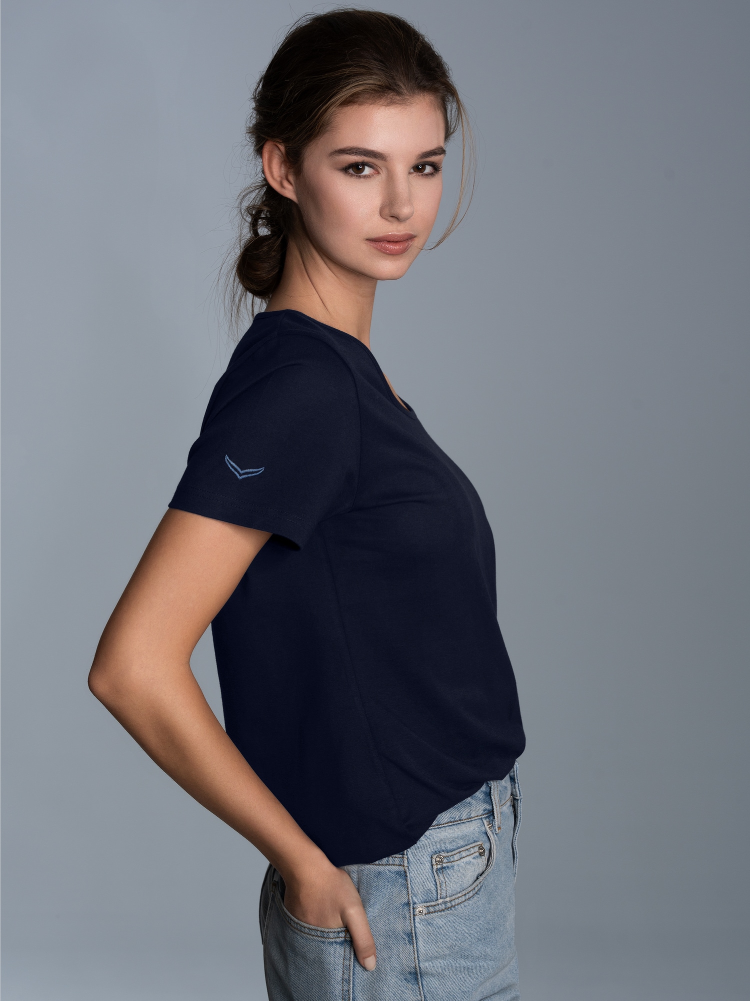 T-Shirt aus Biobaumwolle Navy-C2C