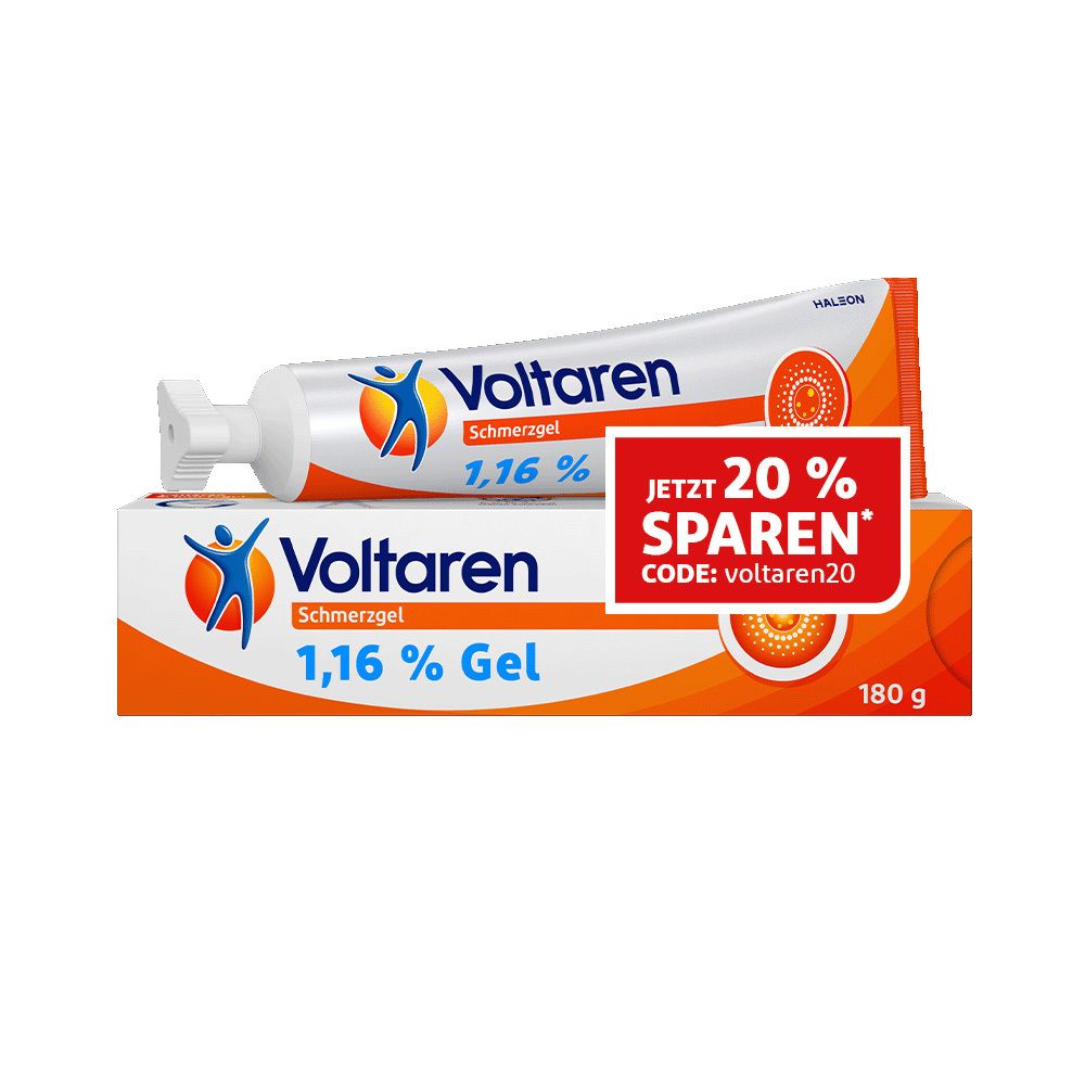 Voltaren Schmerzgel 11,6 mg/g Voltaren Gel - Jetzt 20% Rabatt mit dem Code voltaren20 sparen