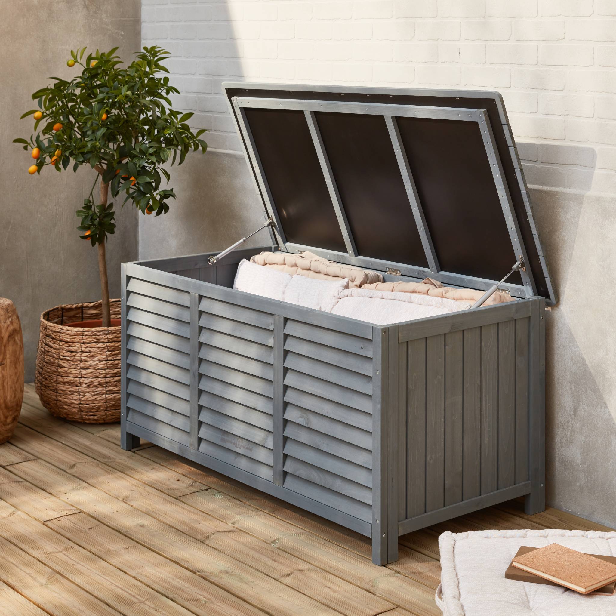 sweeek - Houten tuin opbergbox 330L