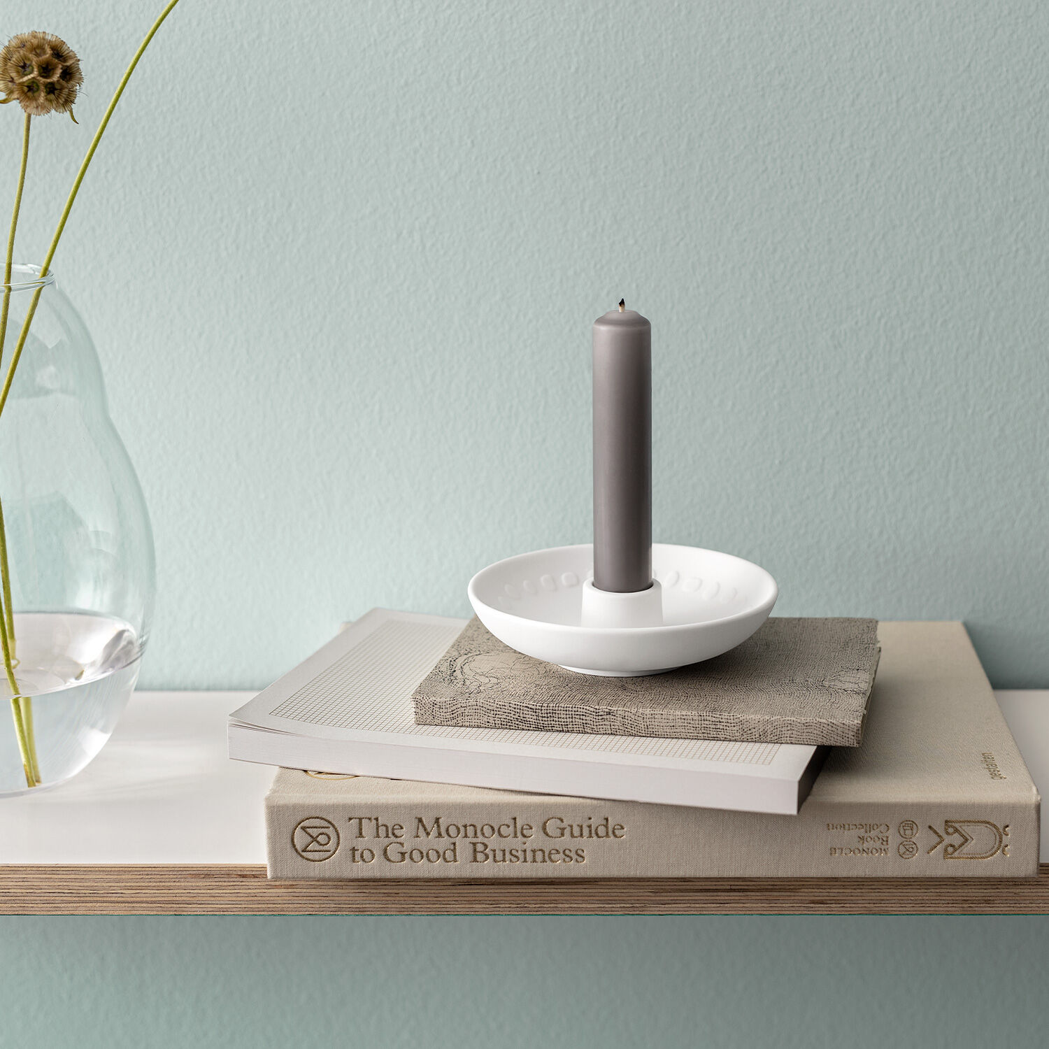 It's my home Candlestick holder White, 4.7'' x 1.2'', Premium Porcelain