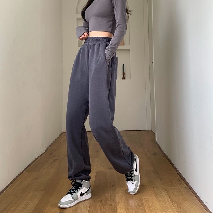 Alfie - Hoge taille effen losse joggingbroek