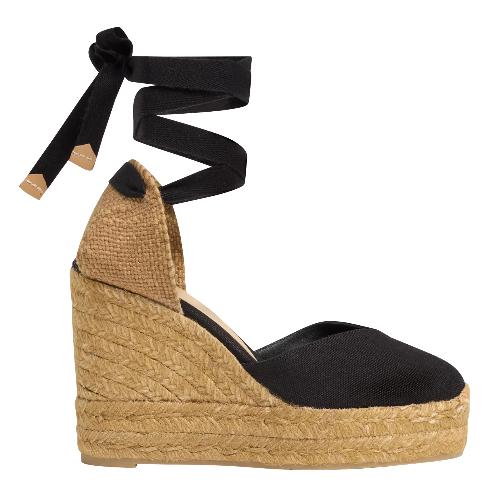 CHIARA - Espadrilles compensées en coton | Noir