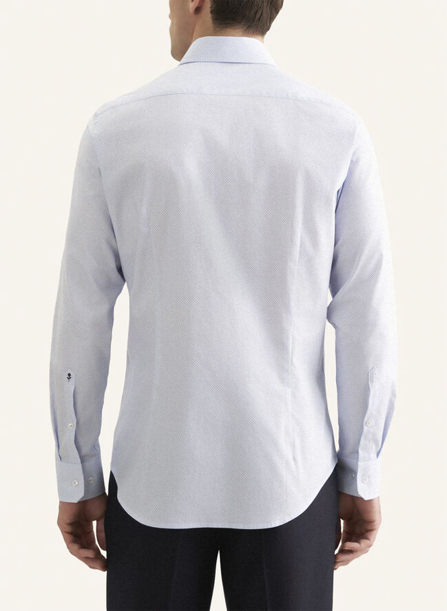 Seidensticker Business Shirt Slim Long sleeve Kent-Collar Print Blue