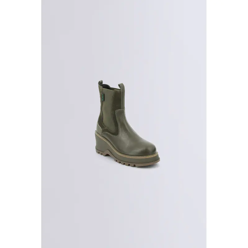 KICK WAG VERT FONCE OLIVE BOTTINES Cuir Femme